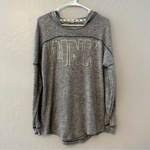 ⭐️Victoria’s Secret PINK gray raglan hoodie with cutout back size small